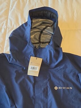 Rivian Navy Blue Rain Jacket